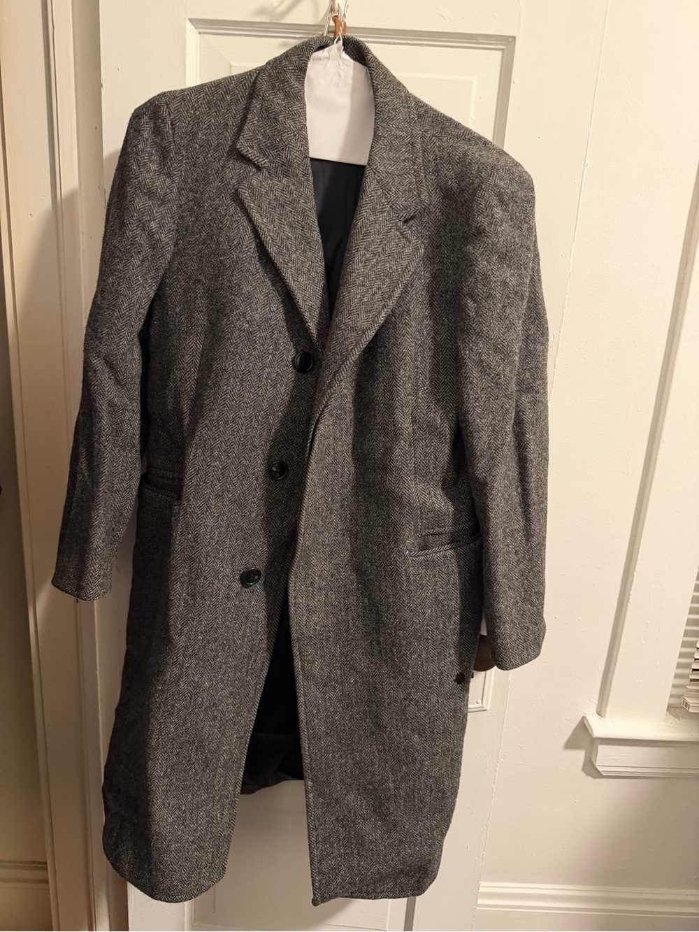 Men's Adam’s Row Gray Herringbone Trench Coat